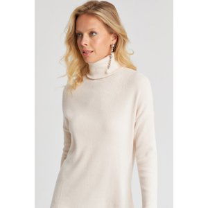 Cool & Sexy Women's Vanilla Turtleneck Ribbed Knitwear Sweater