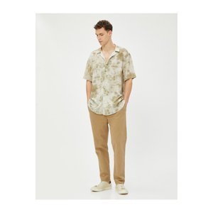 Koton Abstract Print Detailed Turndown Collar Viscose Fabric for Summer Shirt