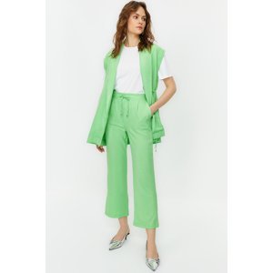 Trendyol Green Tie Linen Look Kimono-Pants Woven Suit