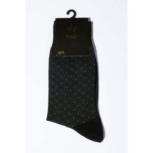 ALTINYILDIZ CLASSICS Men's Black-Grey Patterned Bamboo Cleat Socks