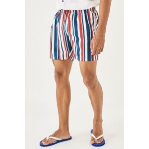 ALTINYILDIZ CLASSICS Men's White-red Standard Fit Quick Drying Patterned Swimwear Marine Shorts