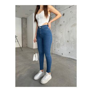 BİKELİFE Blue High Waist Lycra Jeans.