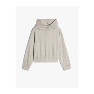 Koton Hooded Basic Sweatshirt with Elastic Textured Cuffs