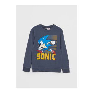 LC Waikiki Boys' Crew Neck Sonic Printed Long Sleeve T-Shirt