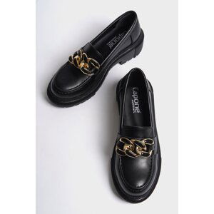 Capone Outfitters Women's Gold Buckle Detailed Loafer