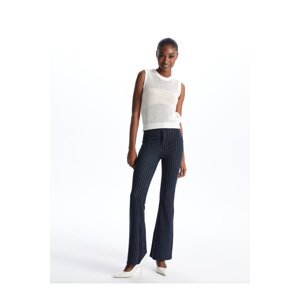 LC Waikiki Women's Extra Slim Fit Striped Flare Trousers