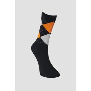 ALTINYILDIZ CLASSICS Men's Black Orange Patterned Black Orange Cotton Casual Socks