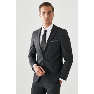 ALTINYILDIZ CLASSICS Men's Anthracite Slim Fit Slim Fit Mono Collar Striped Suit