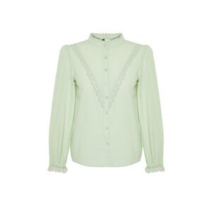 Trendyol Pistachio Green Lace Cotton Woven Shirt