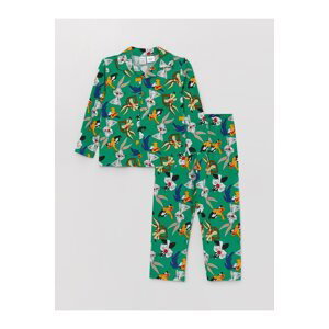 LC Waikiki Polo Neck Looney Tunes Printed Baby Boy Pajamas Set