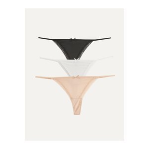 LC Waikiki 3-Pack of Lace Detailed Thong Panties