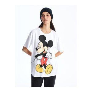 LC Waikiki Women's Crew Neck Mickey Mouse Printed Short Sleeve T-Shirt