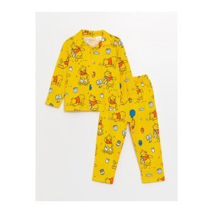 LC Waikiki Polo Neck Long Sleeve Winnie the Pooh Printed Baby Boy Pajamas Set