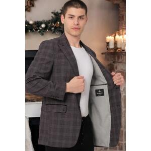 C9058 DEWBERRY MEN'S JACKET-PLAIN BLACK-BURGUNDY