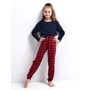 Pyjamas Sensis Bonnie Kids Girls length Christmas 110-128 navy blue 059