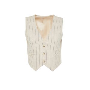 Trendyol Beige Striped Cotton Linen Woven Vest