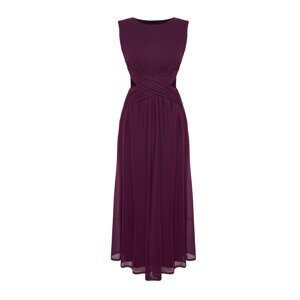 Trendyol Purple Window/Cut Out Detailed Tulle Knitted Dress