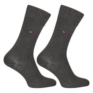 2PACK pánské ponožky Tommy Hilfiger vysoké šedé