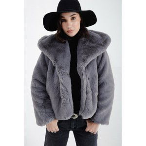 Lafaba Women's Anthracite Short Plush Coat