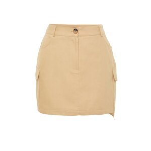Trendyol Dark Beige Pocket Detailed Mini Woven Skirt