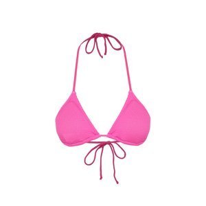 Trendyol Pink Triangle Textured Bikini Top