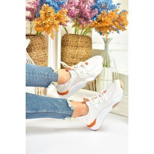 Fox Shoes White Fabric Women's Sneakers Sports Shoes