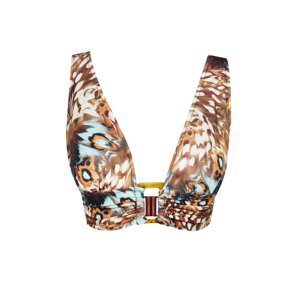 Trendyol Animal Printed Triangle Bikini Top with Accessories