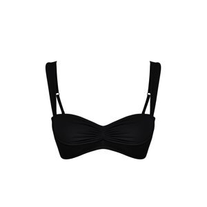 Trendyol Black Bralette Gathered Bikini Top