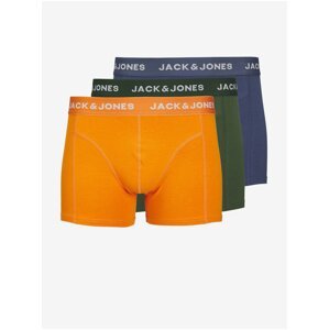 Jack & Jones Sada tří pánských boxerek v modré, zelené a oranžové barvě Jack & J - Pánské