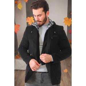 K7540 DEWBERRY MEN'S COAT-PLAIN BLACK