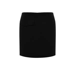 Trendyol Curve Black Pocket Detailed Woven Short Skirt
