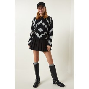 Happiness İstanbul Black Patterned Knitwear Sweater