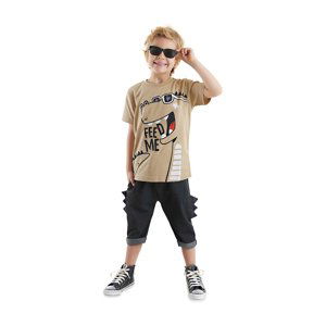 Denokids Funny Dino Boy T-shirt Capri Shorts Set