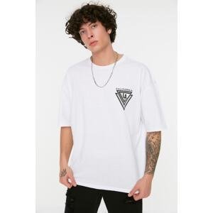 Trendyol Men's Oversize/Wide-Fit Crew Neck Short Sleeve City Printed 100% Cotton T-Shirt