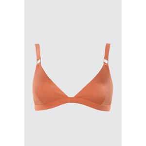 Trendyol Bright Bikini Top with Orange Textured Accessory Detail
