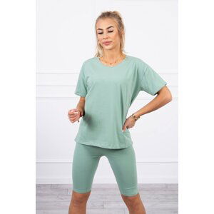 Set top+legíny tmavě mint