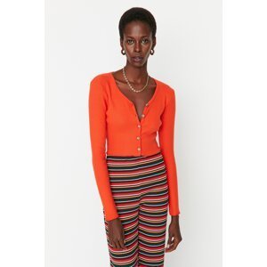 Trendyol Orange Buttoned Knitted Blouse