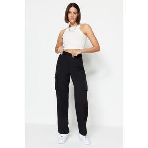 Trendyol Black Cargo Straight/Straight Fit Woven Double Pocket Woven Trousers