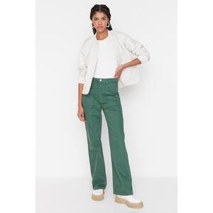 Trendyol Green Pocket Detailed High Waist Wide Leg Jeans Pants