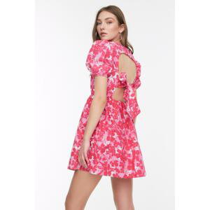Trendyol Multicolored Floral Mini Woven Dress with Waist Opening Back Detail