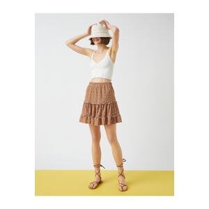 Koton Flounce Mini Skirt Tiered Elastic Waist