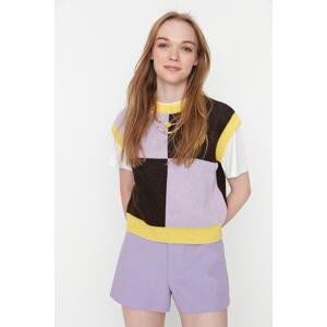 Trendyol Lilac Crop Knitwear Sweater