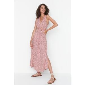 Trendyol Tile Floral Cut Out Detailed Viscose Maxi Woven Dress