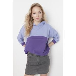 Trendyol Purple Color Block, Thin Knitted Sweatshirt