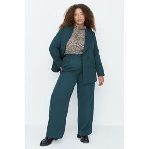 Trendyol Curve Green High Waist Woven Trousers