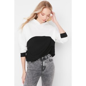 Trendyol Black Color Block Thin Knitted Sweatshirt