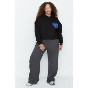Trendyol Curve Anthracite Wide Cut Thin Knitted Sweatpants