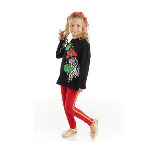 mshb&g Floral Zebra Girl's T-Shirt Tights Set