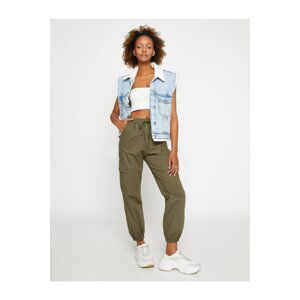 Koton Cargo Pants with Pocket Detail Tie Waist