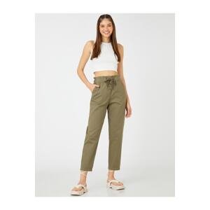 Koton Carrot Trousers with Tie Waist Pocket Detail